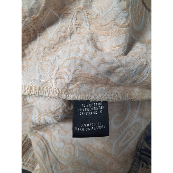 Analogy Embroidered Tan and Blue Button Front Blazer Jacket PL - Picture 7 of 7